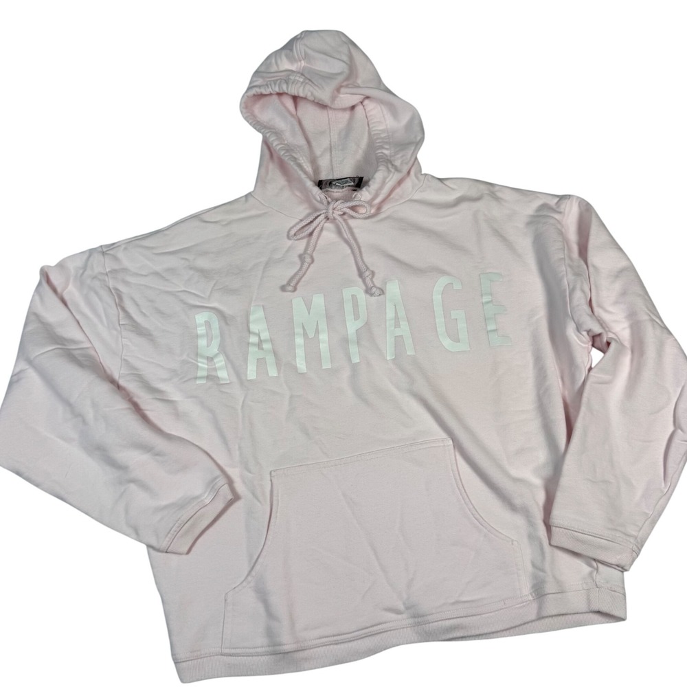 VTG Rampage Hoodie Sweatshirt Women L Soft Pink Pullover Casual Retro Y2K 90s